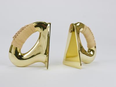  Werkst tte Carl Aub ck Pair Carl Aub ck Flat Iron Brass Cane Bookends 3530 Vienna Austria