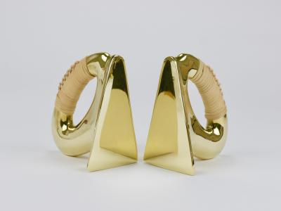  Werkst tte Carl Aub ck Pair Carl Aub ck Flat Iron Brass Cane Bookends 3530 Vienna Austria