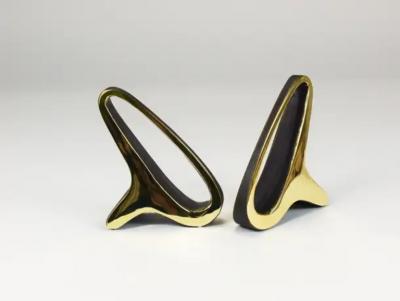  Werkst tte Carl Aub ck Pair Carl Aub ck Mid Century Earlobes Brass Bookends 3848 Vienna Austria