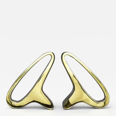  Werkst tte Carl Aub ck Pair Carl Aub ck Mid Century Earlobes Brass Bookends 3848 Vienna Austria