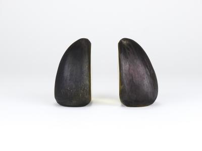  Werkst tte Carl Aub ck Pair Carl Aub ck Minimalist Drop Brass Bookends 4636 Vienna Austria