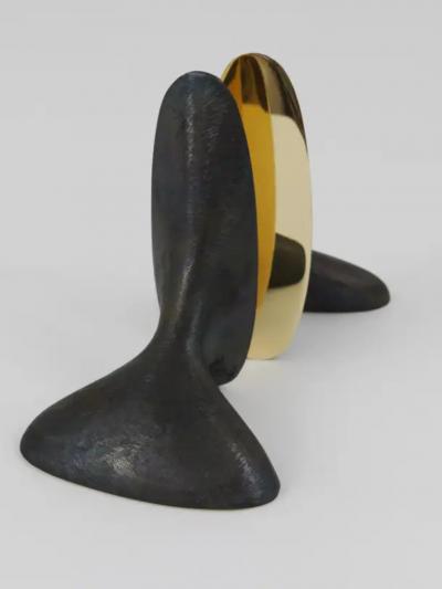  Werkst tte Carl Aub ck Pair Carl Aub ck Minimalist Mid Century Brass Bookends 3653 Vienna Austria