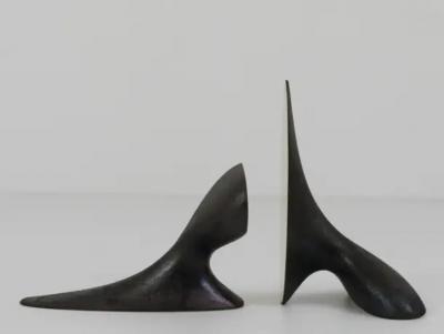  Werkst tte Carl Aub ck Pair Carl Aub ck Minimalist Mid Century Brass Bookends 3653 Vienna Austria