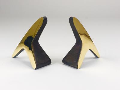  Werkst tte Carl Aub ck Pair Carl Aub ck Minimalist Mid Century Brass Bookends 3847 Vienna Austria