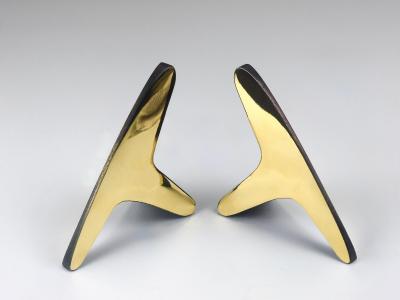  Werkst tte Carl Aub ck Pair Carl Aub ck Minimalist Mid Century Brass Bookends 3847 Vienna Austria