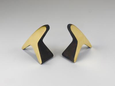  Werkst tte Carl Aub ck Pair Carl Aub ck Minimalist Mid Century Brass Bookends 3847 Vienna Austria
