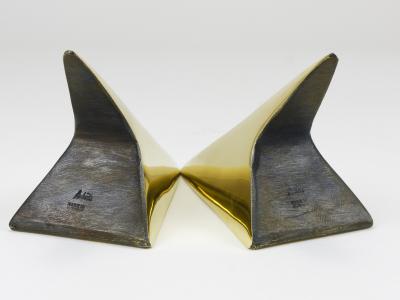  Werkst tte Carl Aub ck Pair Carl Aub ck Minimalist Rocket Brass Bookends 3846 Vienna Austria