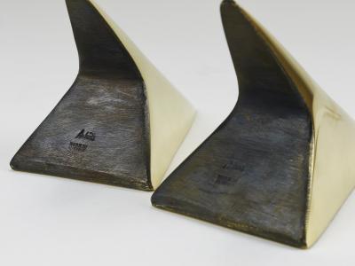  Werkst tte Carl Aub ck Pair Carl Aub ck Minimalist Rocket Brass Bookends 3846 Vienna Austria