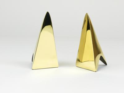  Werkst tte Carl Aub ck Pair Carl Aub ck Minimalist Rocket Brass Bookends 3846 Vienna Austria