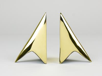  Werkst tte Carl Aub ck Pair Carl Aub ck Minimalist Rocket Brass Bookends 3846 Vienna Austria
