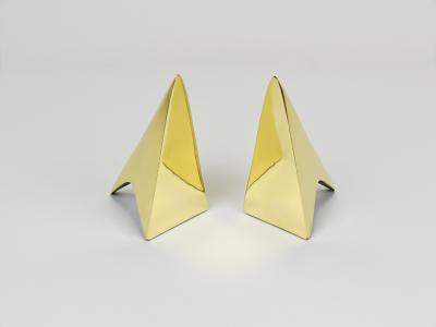  Werkst tte Carl Aub ck Pair Carl Aub ck Minimalist Rocket Brass Bookends 3846 Vienna Austria