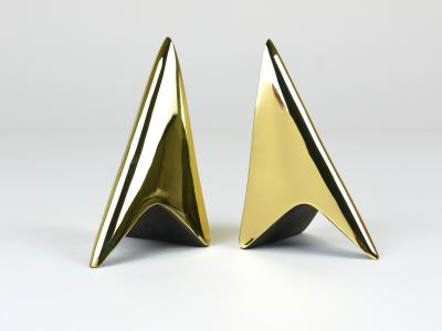  Werkst tte Carl Aub ck Pair Carl Aub ck Minimalist Rocket Brass Bookends 3846 Vienna Austria