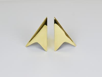  Werkst tte Carl Aub ck Pair Carl Aub ck Minimalist Rocket Brass Bookends 3846 Vienna Austria