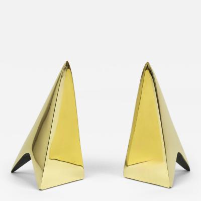  Werkst tte Carl Aub ck Pair Carl Aub ck Minimalist Rocket Brass Bookends 3846 Vienna Austria