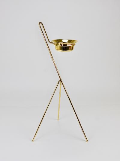  Werkst tte Carl Aub ck Rare Carl Aub ck Brass Standing Floor Ashtray Smoking Stand Austria 1950s