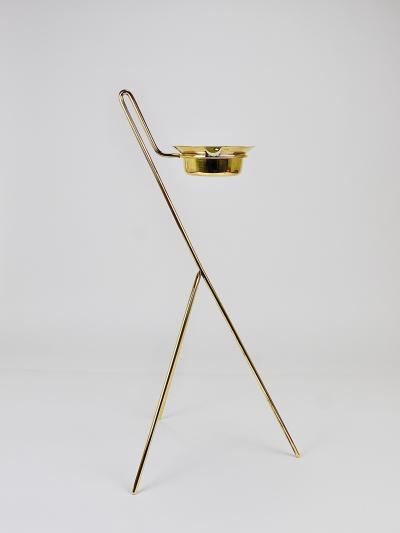  Werkst tte Carl Aub ck Rare Carl Aub ck Brass Standing Floor Ashtray Smoking Stand Austria 1950s