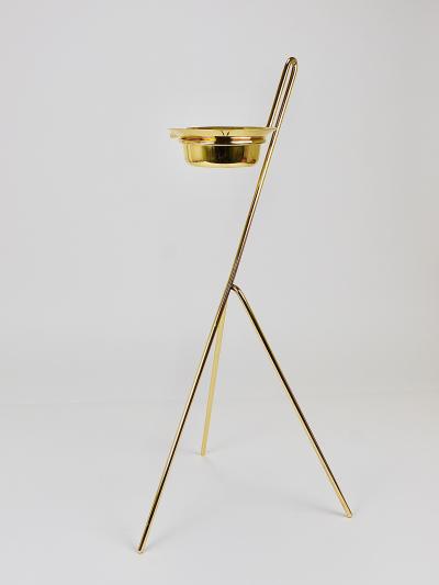  Werkst tte Carl Aub ck Rare Carl Aub ck Brass Standing Floor Ashtray Smoking Stand Austria 1950s
