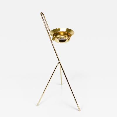  Werkst tte Carl Aub ck Rare Carl Aub ck Brass Standing Floor Ashtray Smoking Stand Austria 1950s