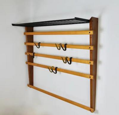 Werkst tte Carl Aub ck Rare Carl Aub ck Coat Rack With Hat Rack Wardrobe Brass Walnut Beech 1950s