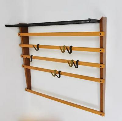 Werkst tte Carl Aub ck Rare Carl Aub ck Coat Rack With Hat Rack Wardrobe Brass Walnut Beech 1950s