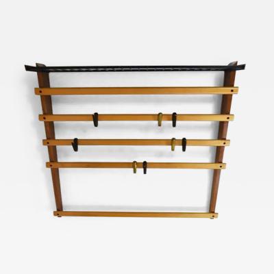  Werkst tte Carl Aub ck Rare Carl Aub ck Coat Rack With Hat Rack Wardrobe Brass Walnut Beech 1950s