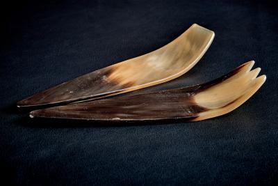  Werkst tte Carl Aub ck Salad Servers made of Horn by Werkst tte Carl Aub ck