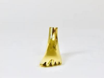  Werkst tte Carl Aub ck Signed Carl Aub ck Midcentury Brass Foot Paperweight Handmade Sculpture