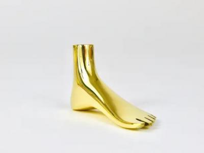  Werkst tte Carl Aub ck Signed Carl Aub ck Midcentury Brass Foot Paperweight Handmade Sculpture