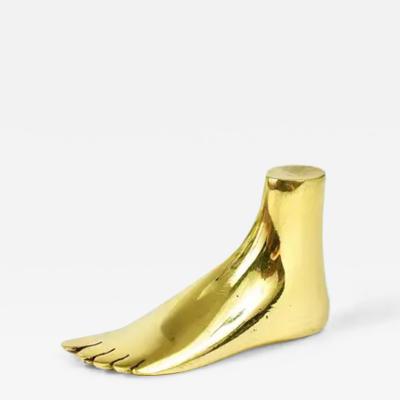  Werkst tte Carl Aub ck Signed Carl Aub ck Midcentury Brass Foot Paperweight Handmade Sculpture