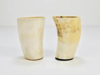  Werkst tte Carl Aub ck Two Carl Aubock Mid Century Horn Desk Pen Pencil Holder Cups Austria 1950s