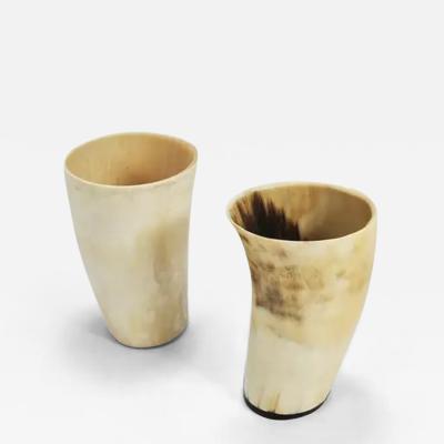  Werkst tte Carl Aub ck Two Carl Aubock Mid Century Horn Desk Pen Pencil Holder Cups Austria 1950s