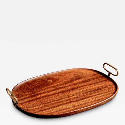  Werkst tte Carl Aub ck Wooden Serving Tray with Brass Handles by Werkst tte Carl Aub ck