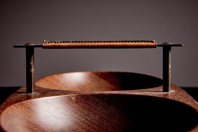  Werkst tte Carl Aub ck Wooden double bowl with handle by Werkst tte Carl Aub ck