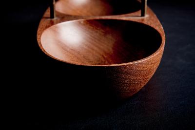  Werkst tte Carl Aub ck Wooden double bowl with handle by Werkst tte Carl Aub ck