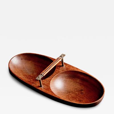  Werkst tte Carl Aub ck Wooden double bowl with handle by Werkst tte Carl Aub ck