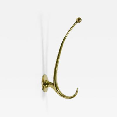  Werkst tte Hagenauer Wien Two Franz Hagenauer Vienna Mid Century Curved Brass Wall Coat Hooks 1950s