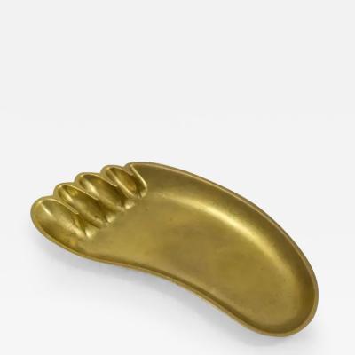  Werkst tte Hagenauer Wien Werkst tte Hagenauer Sculptural Foot Bowl or Tray Midcentury Brass Austria