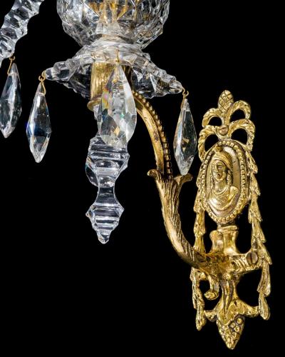 Werner Mieth A PAIR OF NEOCLASSICAL CUT GLASS WALL LIGHTS ATTRIBUTED TO WERNER MIETH
