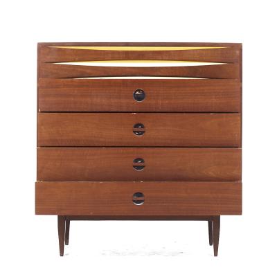  West Michigan Furniture Co Arne Vodder Style West Michigan Furniture Mid Century Walnut Highboy Dresser