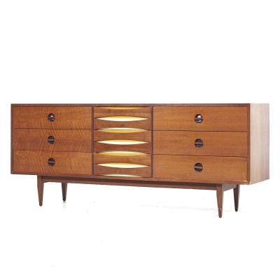  West Michigan Furniture Co Arne Vodder Style West Michigan Furniture Mid Century Walnut Lowboy Dresser