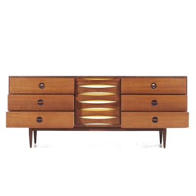  West Michigan Furniture Co Arne Vodder Style West Michigan Furniture Mid Century Walnut Lowboy Dresser