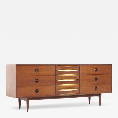  West Michigan Furniture Co Arne Vodder Style West Michigan Furniture Mid Century Walnut Lowboy Dresser