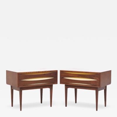  West Michigan Furniture Co Arne Vodder Style West Michigan Furniture Walnut Nightstands Pair