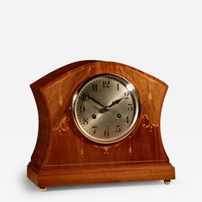  Westcliff On Sea Edwardian Mahogany Inlaid Mantel Clock Circa 1910