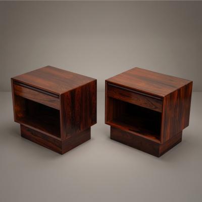  Westnofa Furniture Brazilian Rosewood Nightstand End Tables by Westnofa Pair
