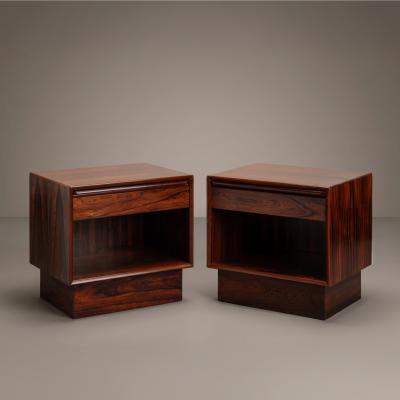  Westnofa Furniture Brazilian Rosewood Nightstand End Tables by Westnofa Pair
