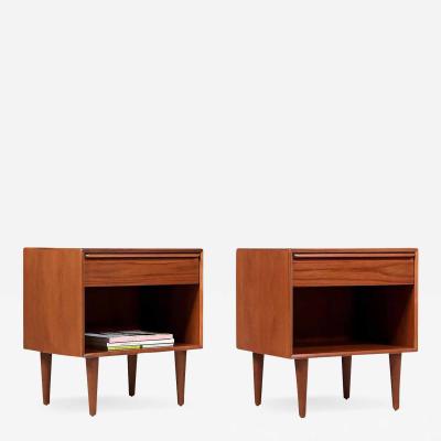  Westnofa Furniture Mid Century Modern Teak Night Stands with Bookcase by Westnofa