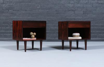  Westnofa Furniture Mid Century Rosewood Night Stands w Bookcase by Westnofa