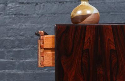  Westnofa Furniture Mid Century Rosewood Night Stands w Bookcase by Westnofa