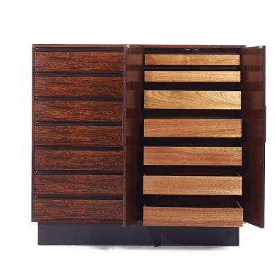  Westnofa Furniture Westnofa MCM Danish Rosewood 14 Drawer Armoire Gentlemans Chest Highboy Dresser